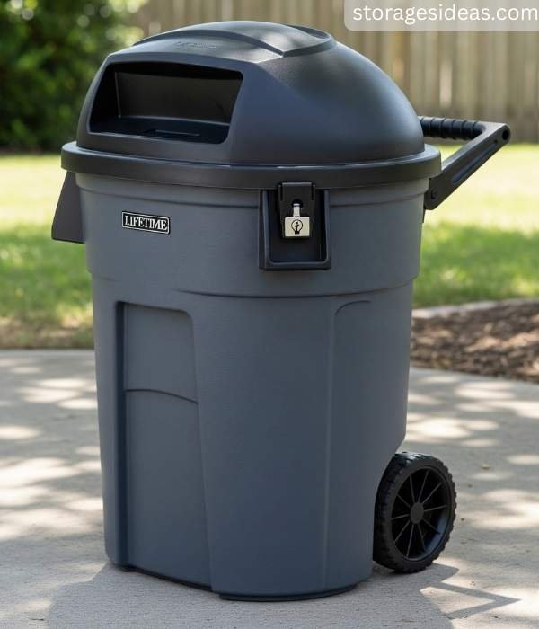 Lifetime 32 Gallon Outdoor Trash Can with Lid Lock