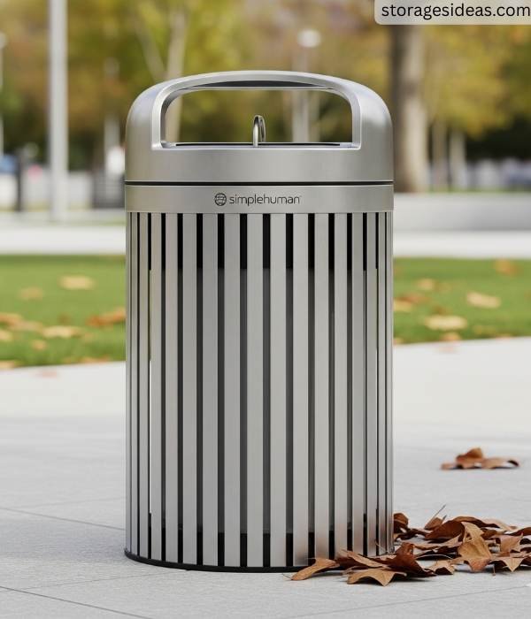 Simplehuman Outdoor Decorative Trash Can Stainless Steel 38 Gallons
