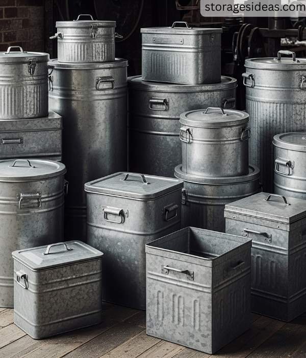 Steel or Galvanized Metal Bins