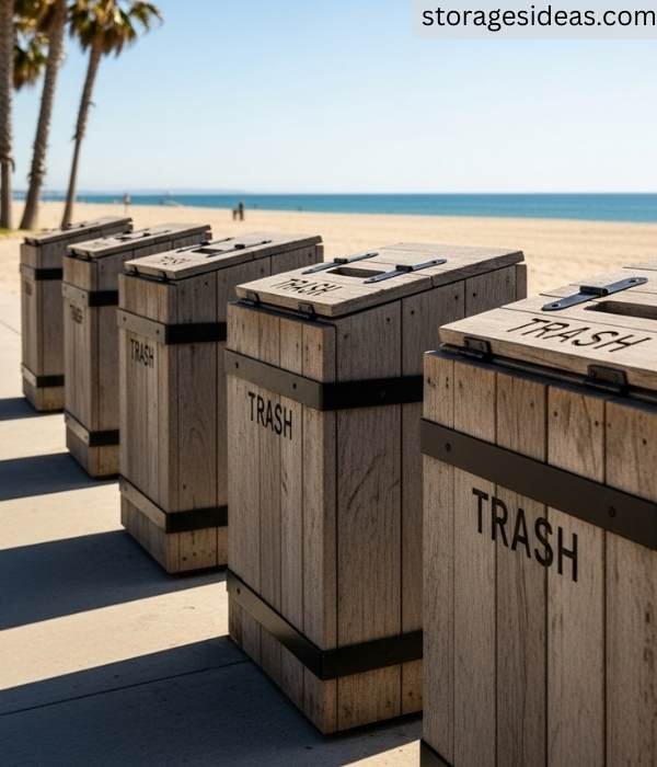 Wooden Trash Cans 1