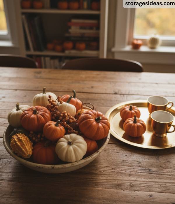 12 Cozy Autumn Décor Ideas for Small Apartments You’ll Love in 2025 3 Add Miniature Pumpkins and Gourds for Festive Touches