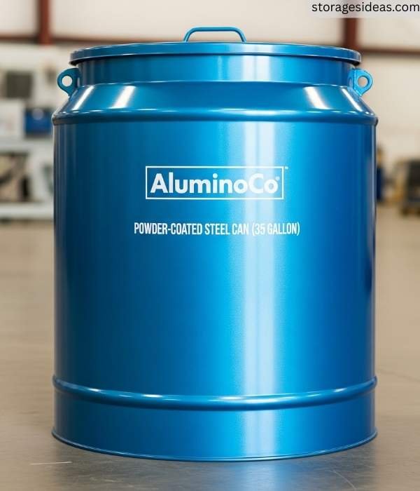 AluminoCo Powder Coated Steel Can 35 Gallon