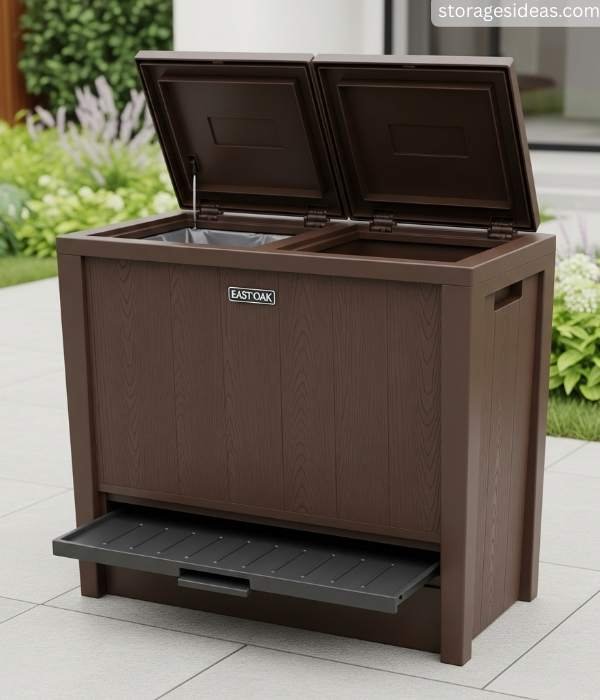 EAST OAK 31 Gallon Resin Trash Can