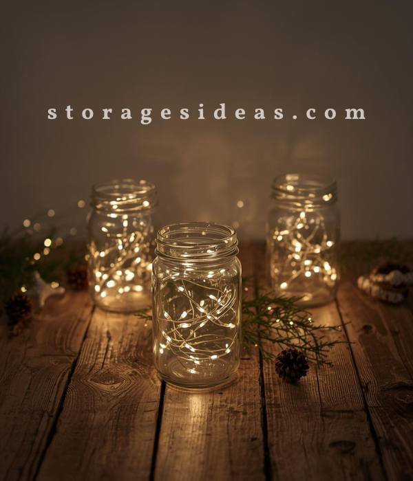 Fairy Lights in Glass Jars