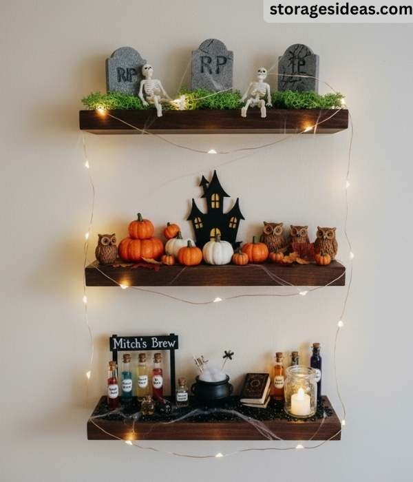 10 Apartment-Friendly Halloween Decorations That Save Space 10 Floating Shelves
