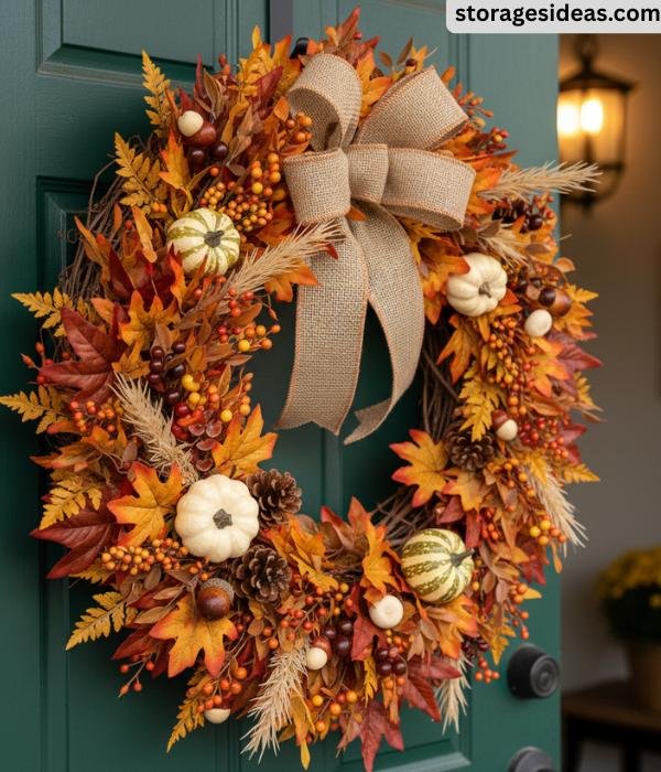 12 Cozy Autumn Décor Ideas for Small Apartments You’ll Love in 2025 10 Hang a DIY Autumn Wreath on Your Door