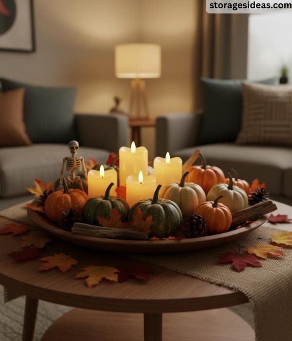 11 Halloween Decorations That Save Space in Apartments 2025 9 Haunted Harvest Table