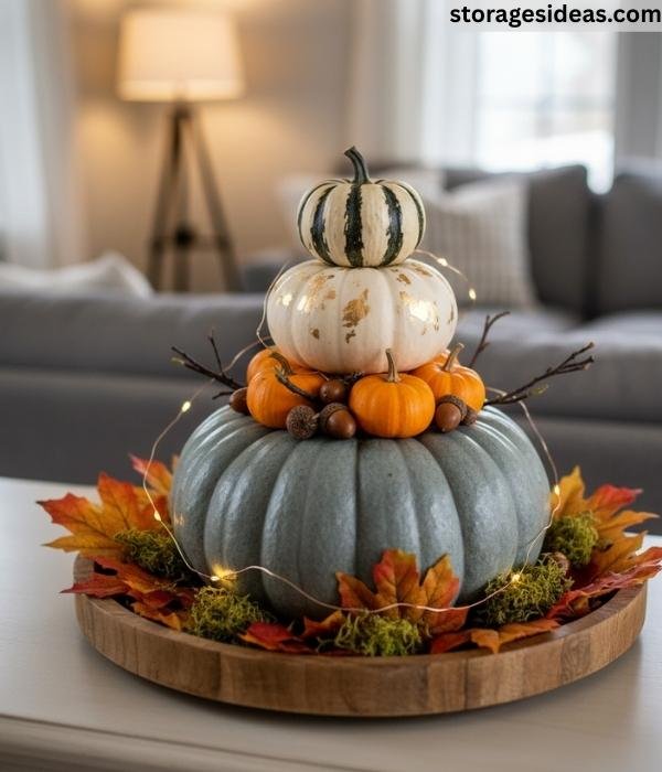 15 DIY Pumpkin Décor Ideas for Small Apartments For 2025 15 Layered Pumpkin Displays