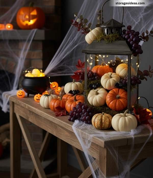 10 Small Space Halloween Décor Ideas You Can Try 2 Mini Pumpkin Arrangements