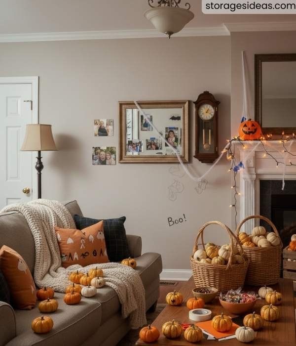 10 Apartment-Friendly Halloween Decorations That Save Space 3 Mini Pumpkins