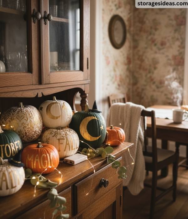 15 DIY Pumpkin Décor Ideas for Small Apartments For 2025 11 Painted Patterns and Letters