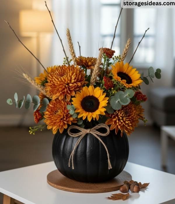 15 DIY Pumpkin Décor Ideas for Small Apartments For 2025 4 Pumpkin Vase Arrangements
