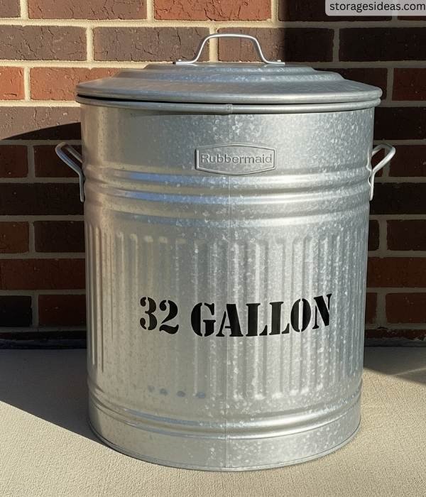 Rubbermaid Galvanized Steel Can 32 Gallon
