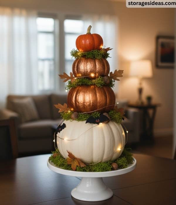 15 DIY Pumpkin Décor Ideas for Small Apartments For 2025 5 Stackable Pumpkin Centerpieces