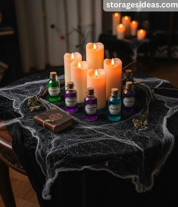 10 Apartment-Friendly Halloween Decorations That Save Space 8 Tabletop Witchy Corners