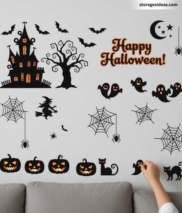 10 Small Space Halloween Décor Ideas You Can Try 3 Wall Decals and Removable Stickers