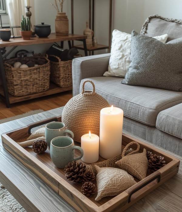 12 Stunning Cozy Winter Décor Ideas for Apartments That Feel Like Home 9 Add Natural Rustic Accents