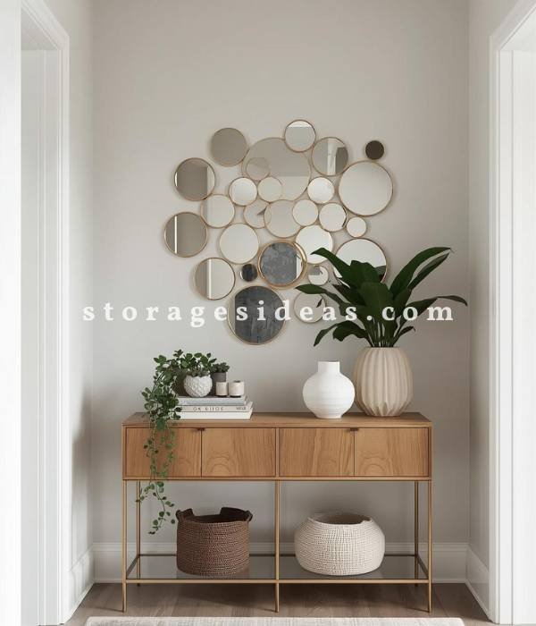 8 Genius Tiny Home Wall Art Ideas for a Bigger, Brighter Feel 3 Artistic Mirror Focal Wall