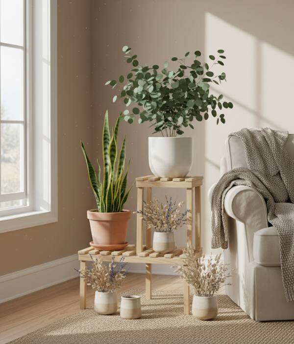 15 Easy & Cozy Winter Living Room Décor Ideas to Warm Up Your Home 6 Bring Life with Winter Greenery