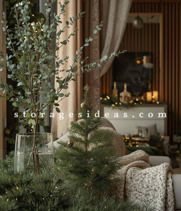12 Stunning Cozy Winter Décor Ideas for Apartments That Feel Like Home 7 Bring Winter Greenery Indoors