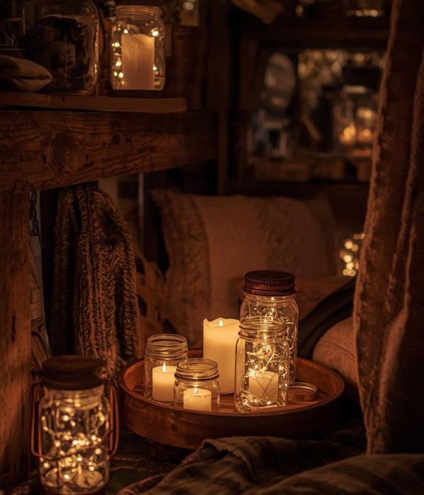 Bring in Rustic Lighting Soft Warm Glow