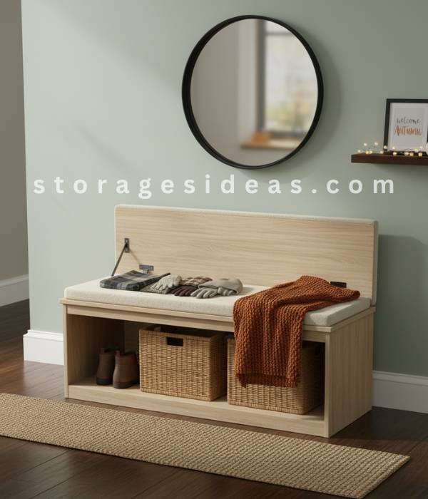 10 Fall Entryway Décor Hacks with Storage to Keep Your Home Cozy and Organized in 2025 2 Compact Bench with Hidden Storage