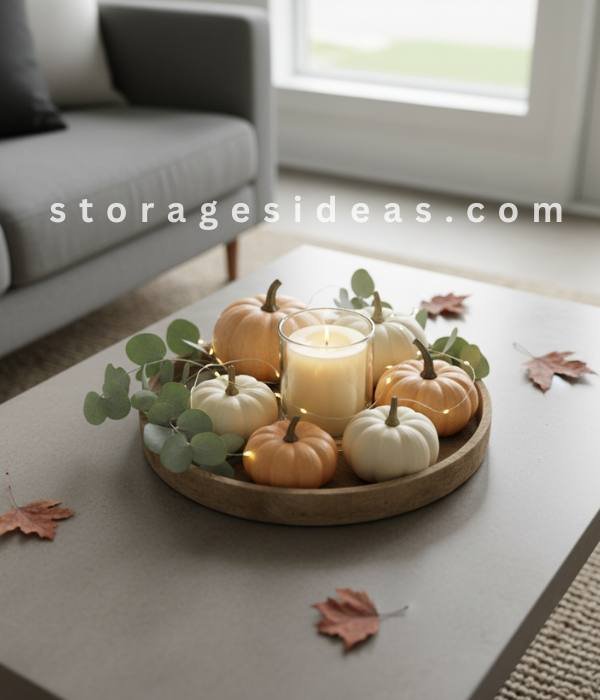 10 Small Living Room Fall Décor Ideas to Make the Season Feel Big for 2025 6 Compact Harvest Inspired Centerpieces