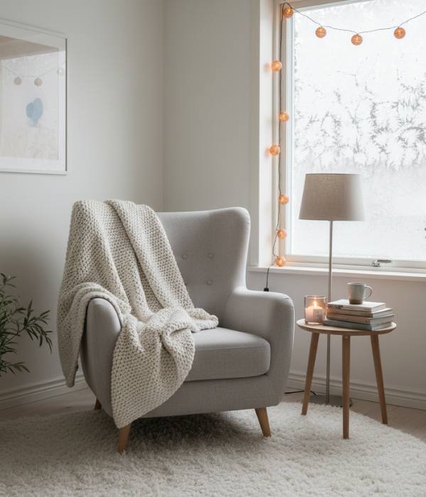 12 Stunning Cozy Winter Décor Ideas for Apartments That Feel Like Home 6 Create a Cozy Reading or Reflection Nook