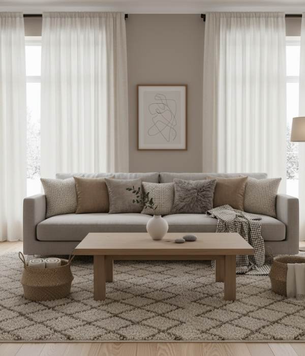 15 Easy & Cozy Winter Living Room Décor Ideas to Warm Up Your Home 14 Embrace Cozy Neutrals