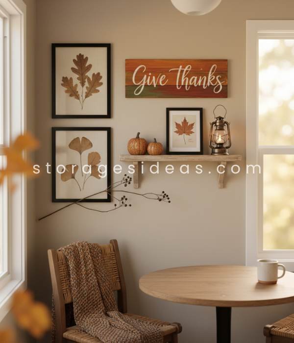 15 Creative Thanksgiving Décor Ideas for Small Spaces | Cozy Fall Tips 2025 12 Festive Wall Art