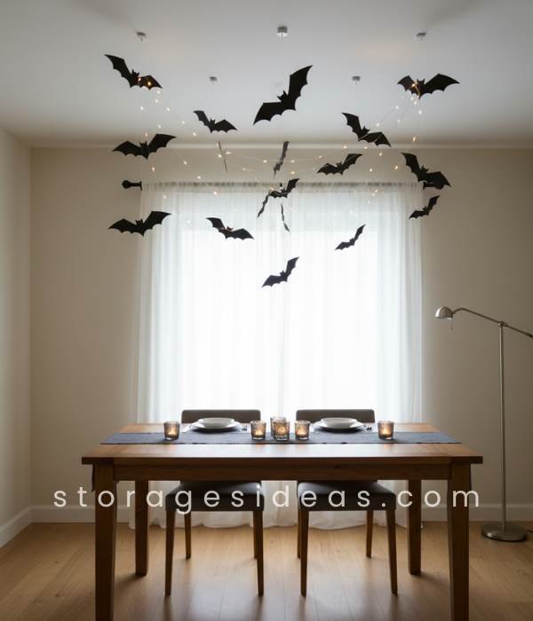 8 Creative Halloween Table Décor Ideas for Small Spaces That Make a Big Impact 6 Floating Elements Above the Table