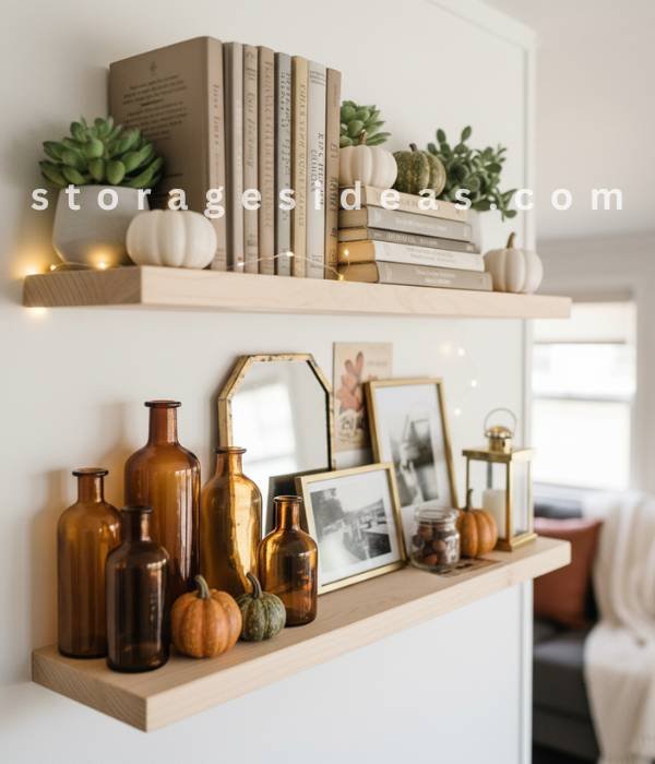 10 Fall Storage and Décor Hacks for Small Spaces 2025 2 Floating Shelf Transformations