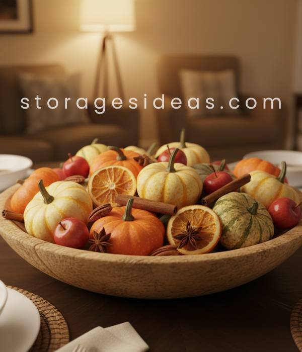 12 Easy DIY Thanksgiving Centerpieces for Apartments 4 Gourds and Spices Arrangement