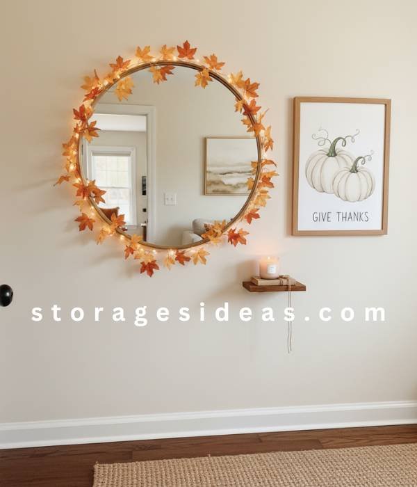 5 Creative Small Entryway Thanksgiving Décor Ideas 2025 4 Hang a Seasonal Mirror or Artwork