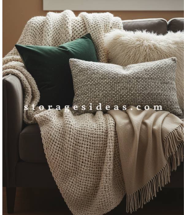15 Easy & Cozy Winter Living Room Décor Ideas to Warm Up Your Home 7 Layer Soft Textures for Instant Warmth 1