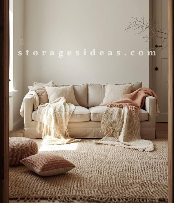 Layer Textures with Throws Cushions Quilts