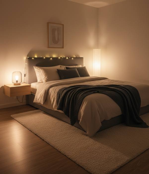 9 Essential Minimalist Winter Bedroom Décor Hacks 6 Lighting My Secret Weapon for Winter Warmth