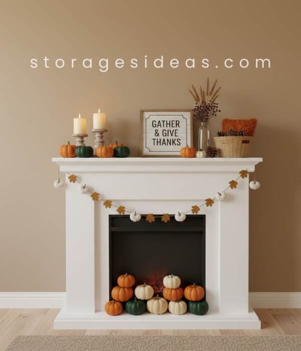 15 Creative Thanksgiving Décor Ideas for Small Spaces | Cozy Fall Tips 2025 11 Mantel and Shelf Styling