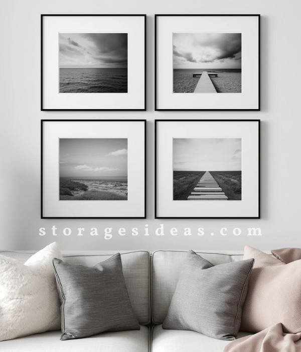 8 Genius Tiny Home Wall Art Ideas for a Bigger, Brighter Feel 4 Mini Gallery Wall Arrangement