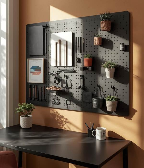 7 Creative Storage Friendly Home Office Décor 5 Pegboards Vertical Wall Systems That Add Personality