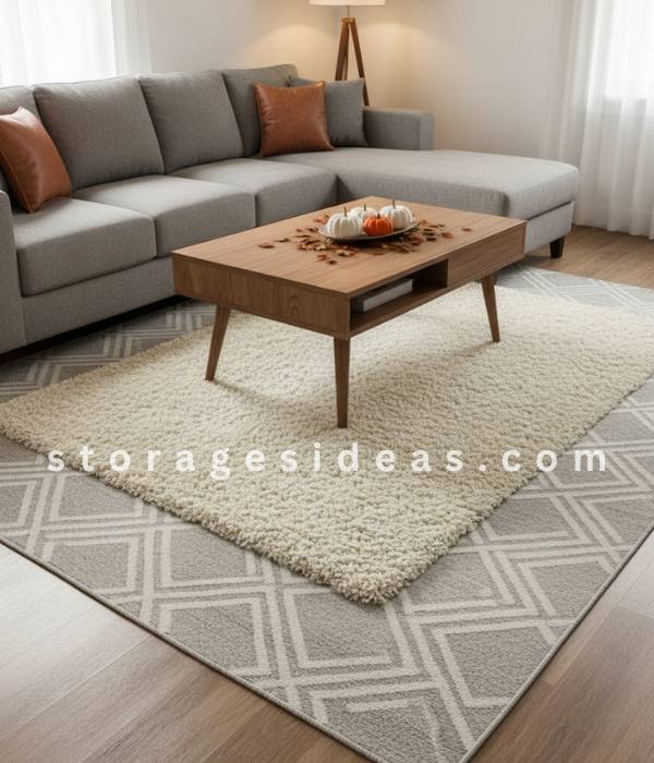 10 Small Living Room Fall Décor Ideas to Make the Season Feel Big for 2025 8 Rug Layering for Warmth and Definition