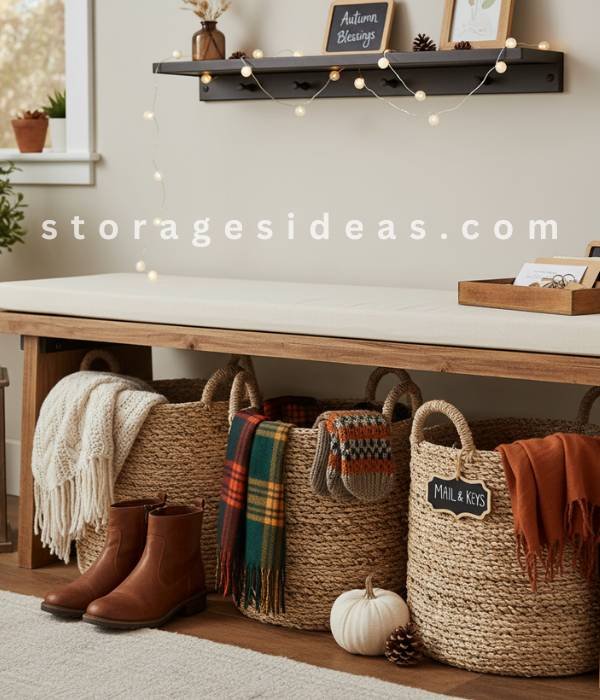 10 Fall Entryway Décor Hacks with Storage to Keep Your Home Cozy and Organized in 2025 1 Seasonal Baskets for Shoes Scarves and Everyday Essentials