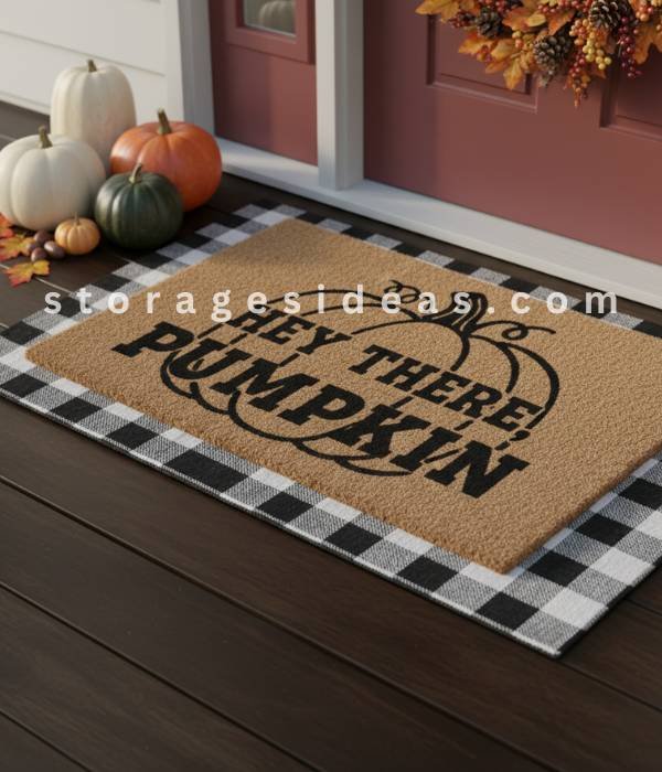 10 Fall Entryway Décor Hacks with Storage to Keep Your Home Cozy and Organized in 2025 7 Seasonal Doormat With Personality