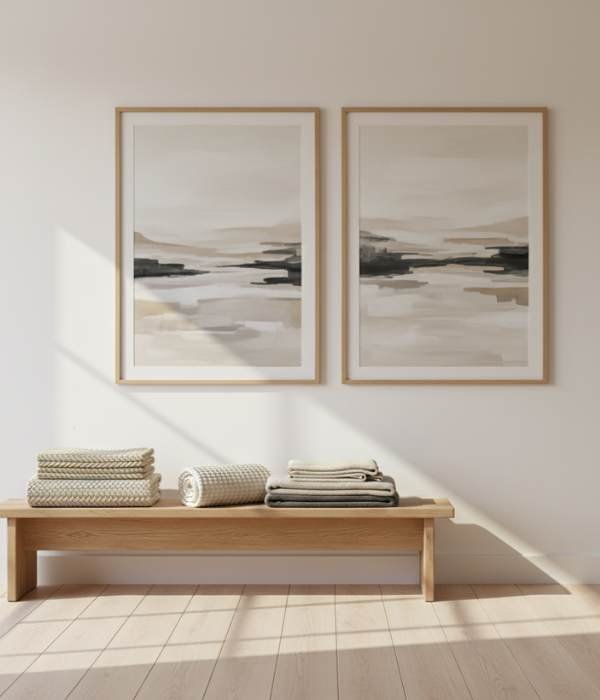 12 Creative Winter Wall Décor Ideas That Don’t Clutter 3 Simplify with Neutral Art Prints