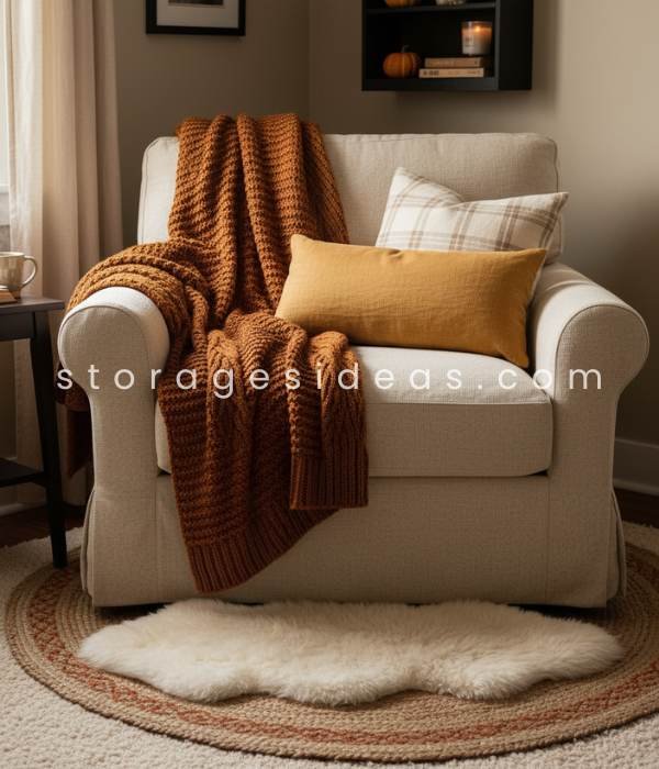 15 Creative Thanksgiving Décor Ideas for Small Spaces | Cozy Fall Tips 2025 4 Textures in Throws Pillows and Rugs