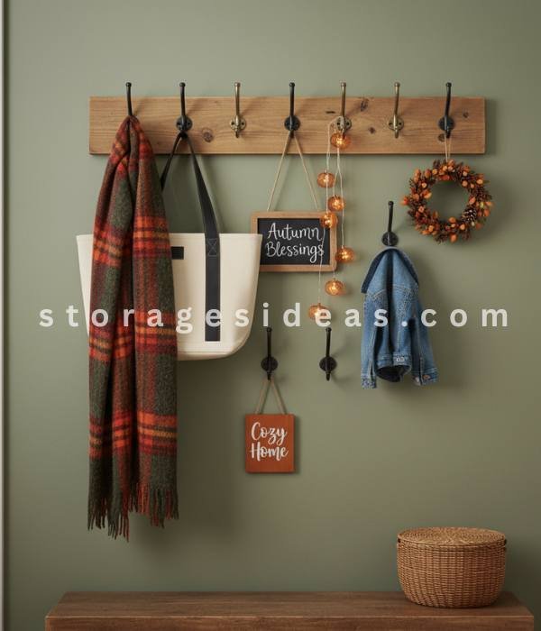 10 Fall Entryway Décor Hacks with Storage to Keep Your Home Cozy and Organized in 2025 3 Wall Hooks for Bags Coats and Seasonal Accents