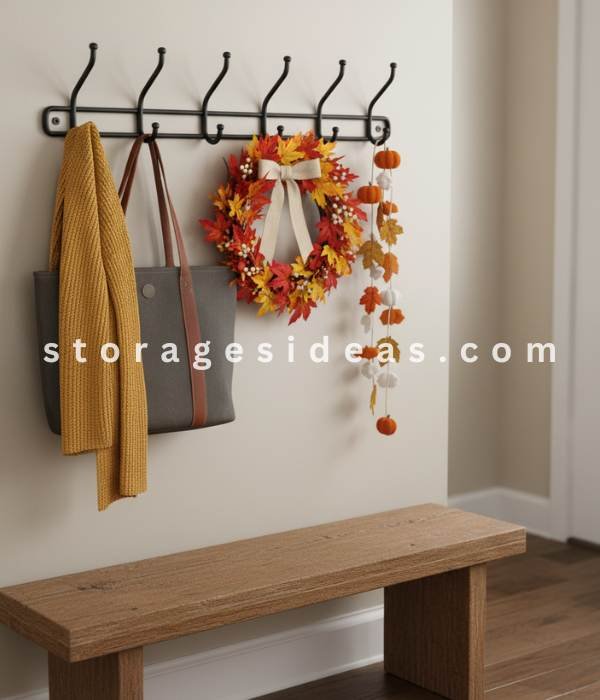 5 Creative Small Entryway Thanksgiving Décor Ideas 2025 3 Wall Hooks for Decorative and Practical Styling