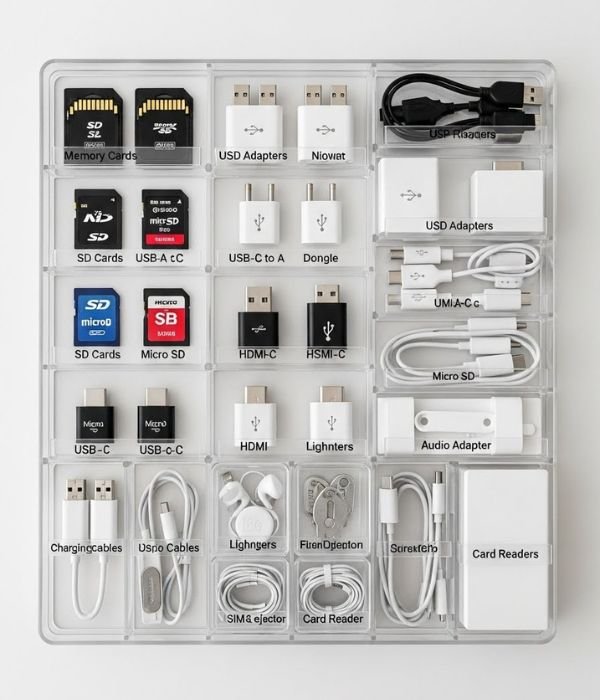 10 Genius Electronics Organization Ideas to Finally End Tech Clutter 8 A System for the Tiny Things That Love Disappearing