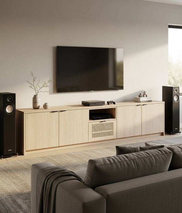 DIY Living Room Storage Cabinet: 11 Creative Ideas You Can Actually Build 7 DIY Media Cabinet With Hidden Cable Storage