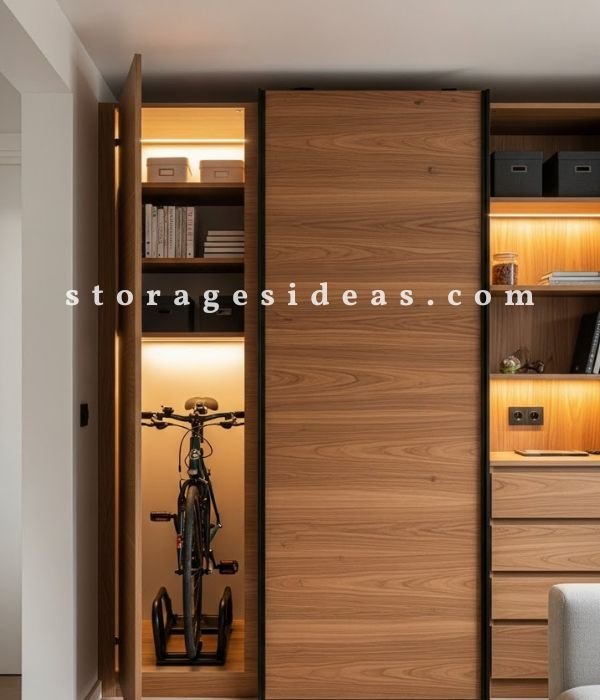 Smart & Stylish Ways to Create a Living Room With Bike Storage 6 Hidden Storage for a Minimal Layout
